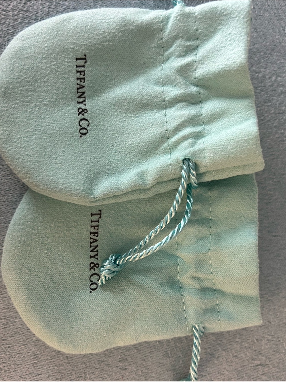 Tiffany & Co. Small Drawstring Pouches in Robin's Egg Blue